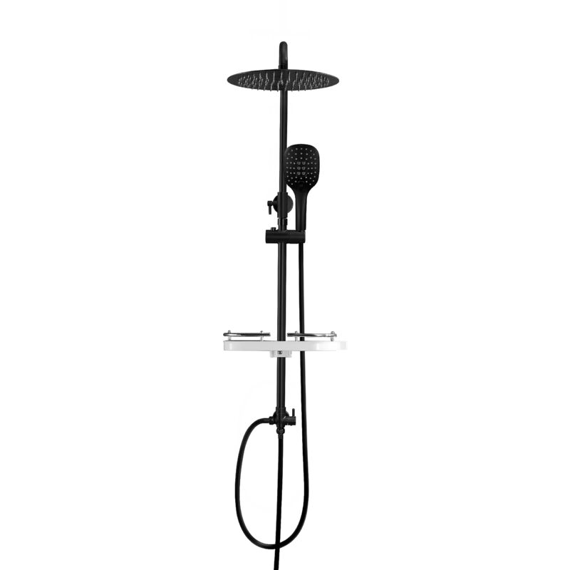 foto del prodotto g rbach colonna doccia idromassaggio colonna doccia nero in inox 304 doccia soffione colonna senza miscelatore set doccia a pioggia con doccetta e