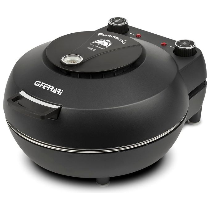 foto del prodotto g3 ferrari g10199 pummarola fornetto pizza ø31cm termostato regolabile fino a 420°c 1200w 2 pietre refrattarie nero opaco