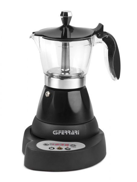 foto del prodotto g3 ferrari risveglio espresso g10045 moka elettrica programmabile, 400 w, 3 cups, display led, controllo elettronico, alluminio, nero