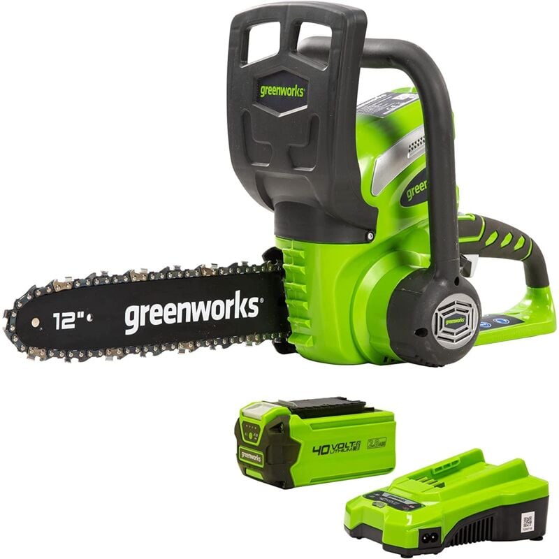 foto del prodotto g40cs30 motosega a batteria, lunghezza barra 30cm, velocit catena 4,2m s, 3,7kg, auto lubrificante, senza batteria 40v e caricabatterie, garanzia 3
