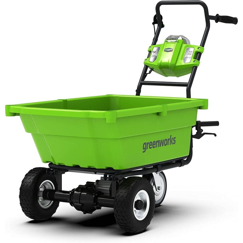 foto del prodotto g40gc carriola elettrica a batteria, semovente, capacit di carico 100kg, 106l, funzione ribaltamento facile, senza batteria 40v e caricabatterie,