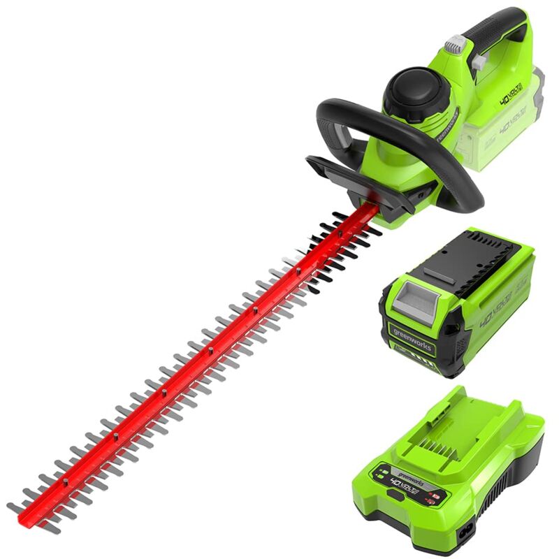 foto del prodotto g40ht61k2 tagliasiepi a batteria, lame a doppia azione da 61cm, taglia rami e steli fino a 27mm di spessore, 3000spm, batteria 40v 2ah e