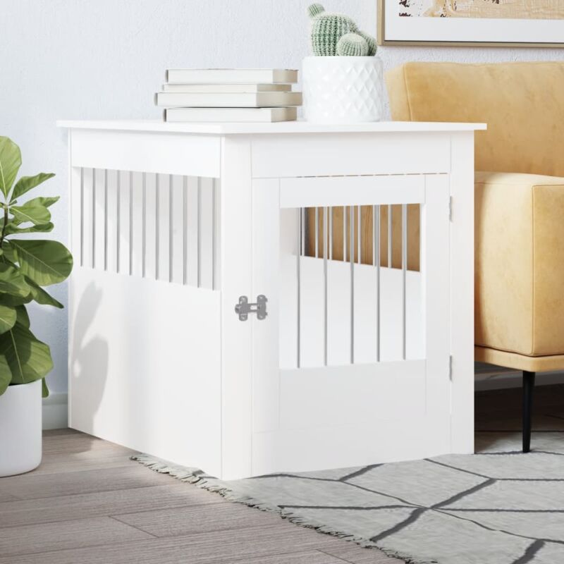 foto del prodotto gabbia cani arredamento bianca 64,5x80x71cm legno multistrato vidaxl