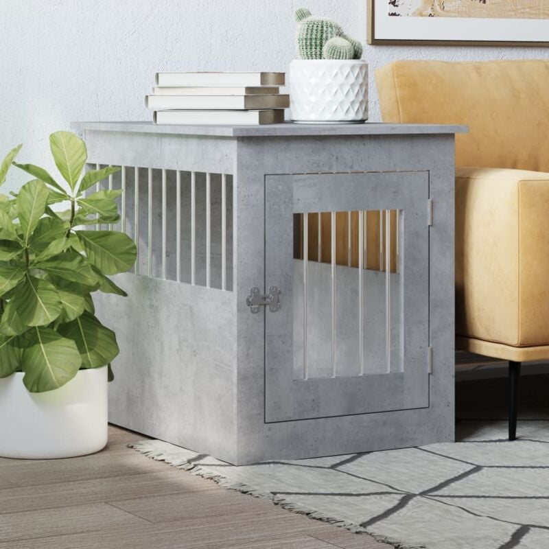 foto del prodotto gabbia cani arredamento grigio cemento 55x75x65cm multistrato vidaxl