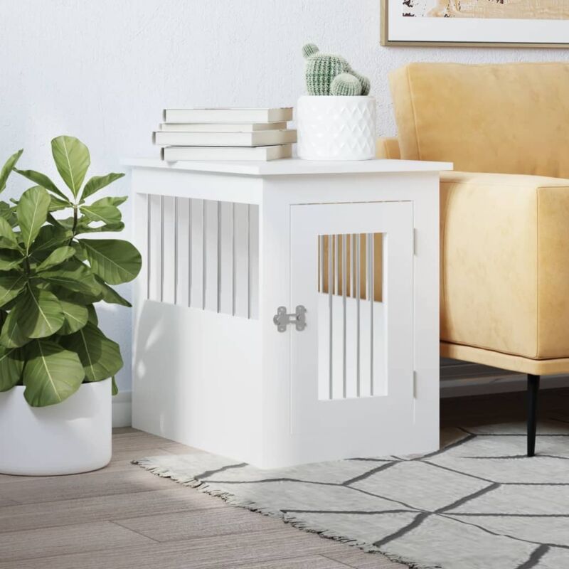 foto del prodotto gabbia cani da arredamento bianca 45x62x59cm legno multistrato vidaxl