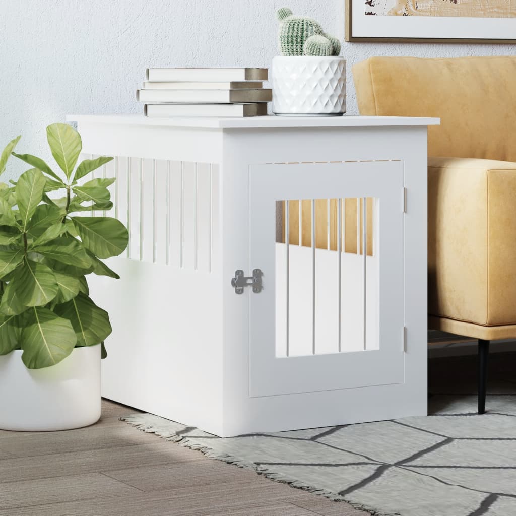 foto del prodotto gabbia cani da arredamento bianca 55x75x65cm legno multistrato vidaxl