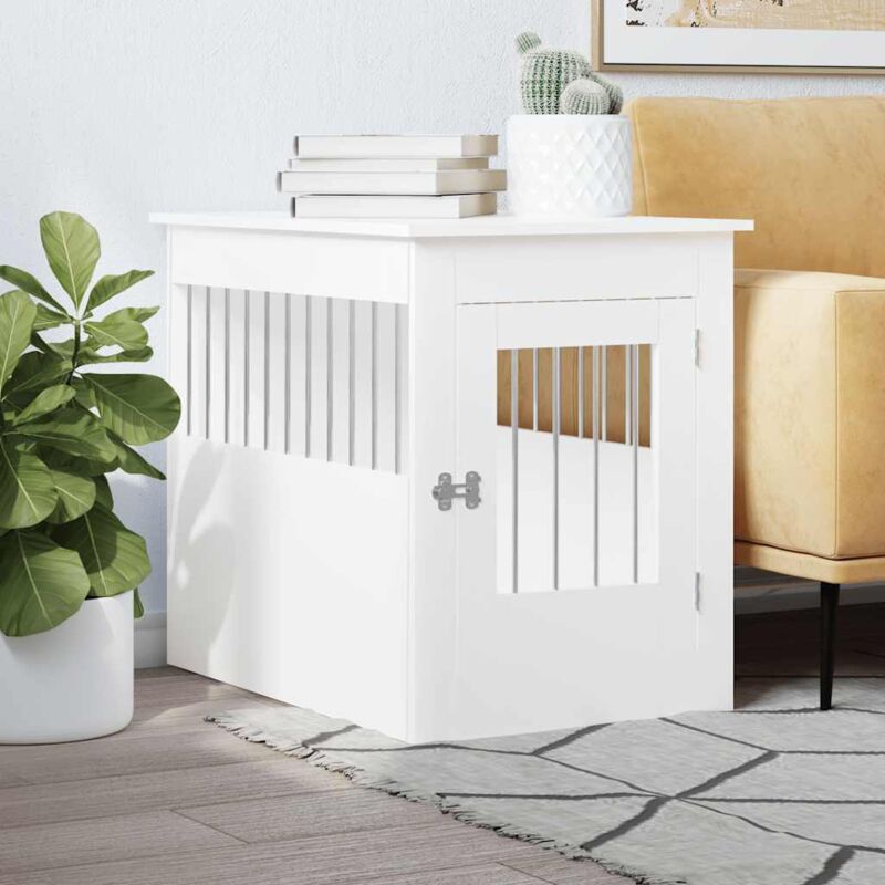 foto del prodotto gabbia cani da arredamento bianca 55x80x68cm legno multistrato vidaxl