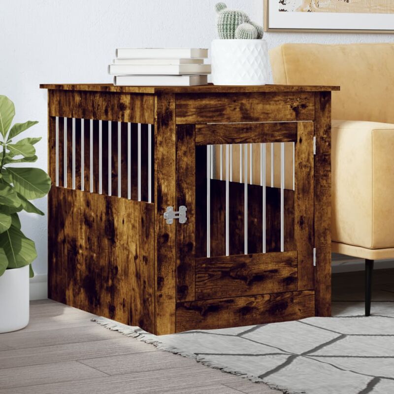 foto del prodotto gabbia cani da arredamento rovere fumo 64,5x80x71cm multistrato vidaxl