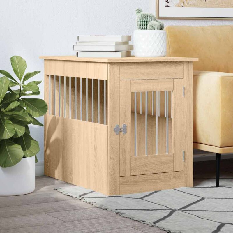 foto del prodotto gabbia cani da arredamento rovere sonoma 55x80x68cm multistrato vidaxl