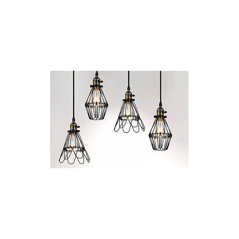 foto del prodotto gabbia d epoca luce di soffitto e27 25 cm oro tessuto cavo