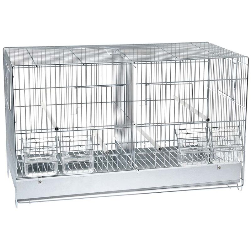 foto del prodotto gabbia doppia per uccelli in metallo con accessori in plastica 42 x 24 x 33 cm