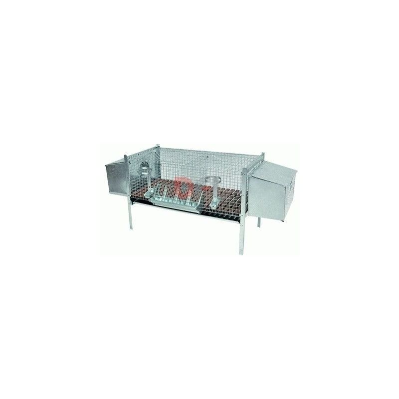 foto del prodotto gabbia fattrice per conigli due posti con nidi per allevamento cm 154x53xh70 pieghevole
