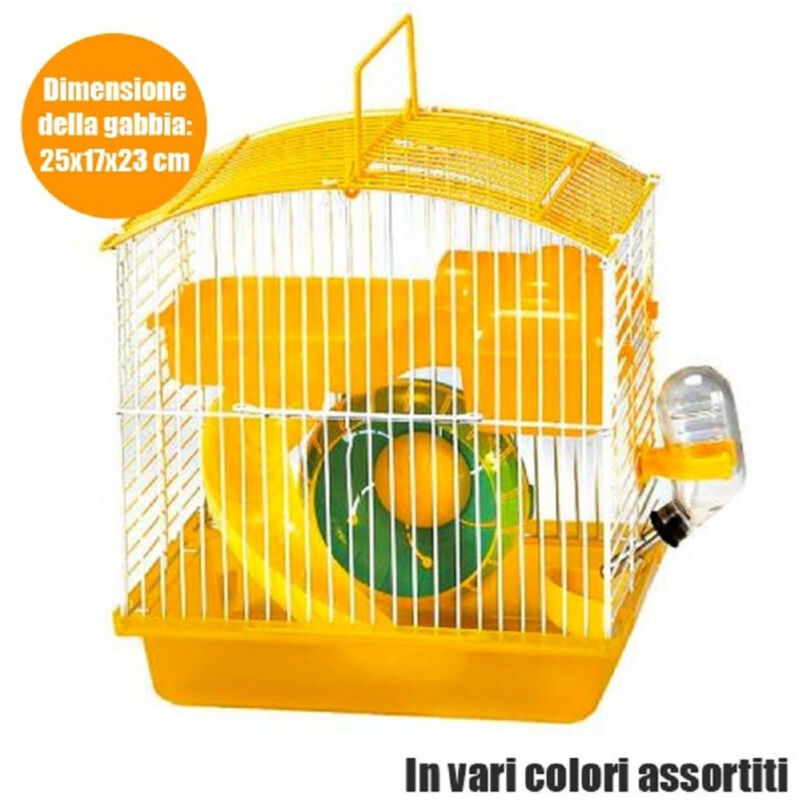 foto del prodotto gabbia forma arco completa di accessori per criceti in metallo vari colori trade shop traesio