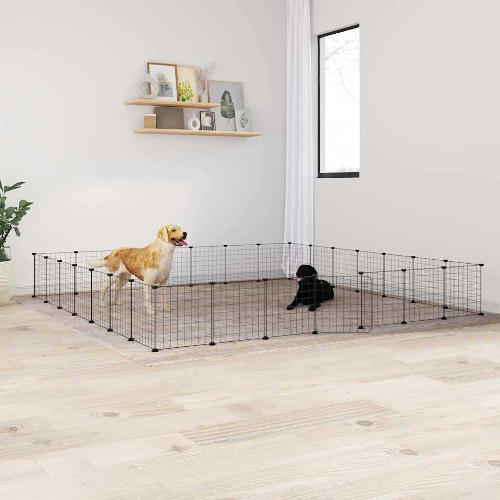 foto del prodotto gabbia per animali 28 pannelli con porta nero 35x35 cm acciaio cod mxl 53829