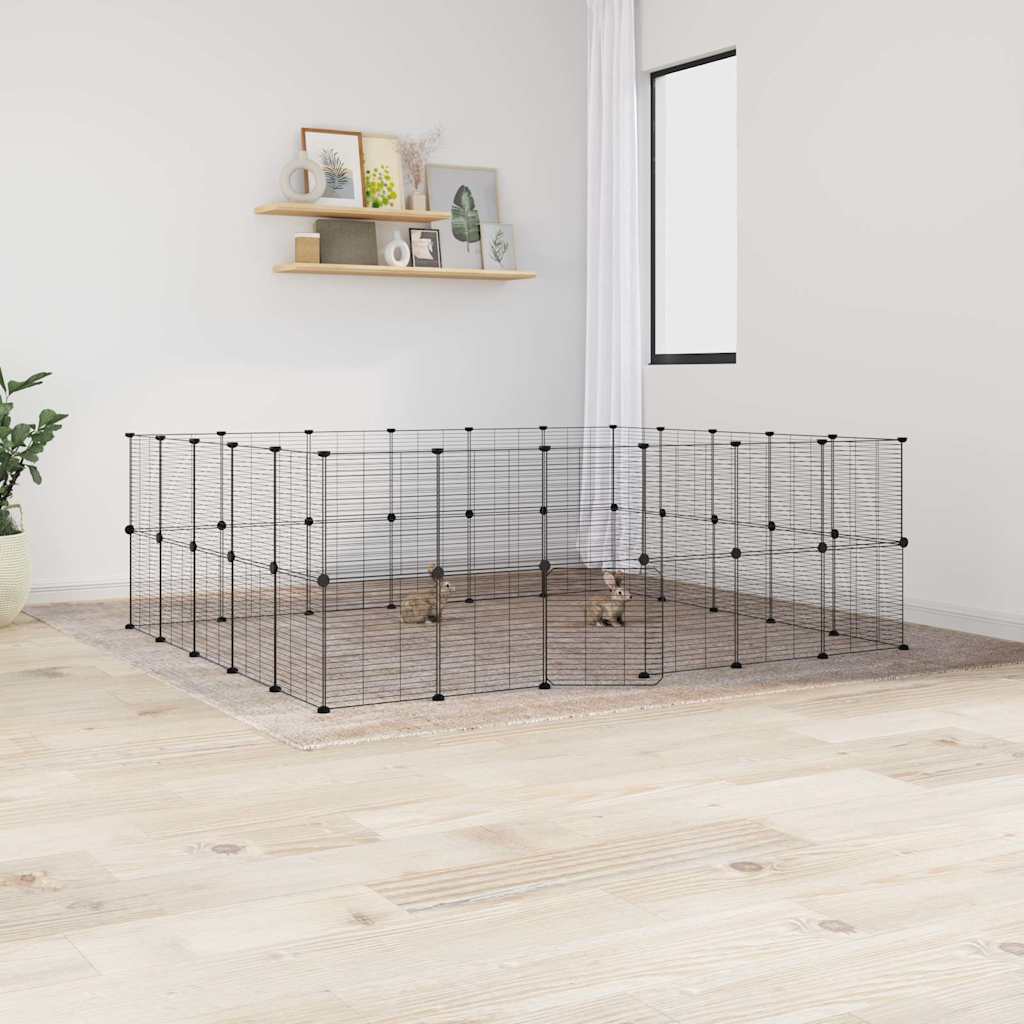 foto del prodotto gabbia per animali 44 pannelli con porta nera 35x35 cm acciaio cod mxl 54422