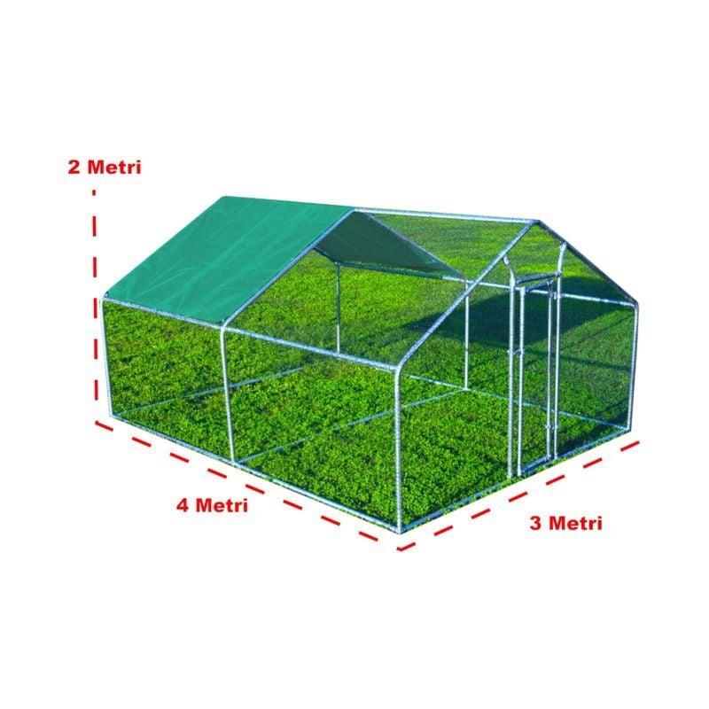 foto del prodotto gabbia per animali da esterno recinto per polli 3 x 4m x 2m h 12 mq