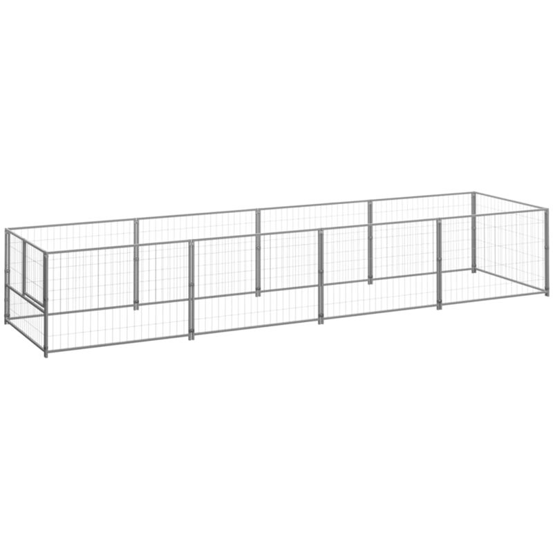 foto del prodotto gabbia per cani argento in acciaio recinzione resistente varie dimensioni dimensioni 400 x 100 x 70 cm