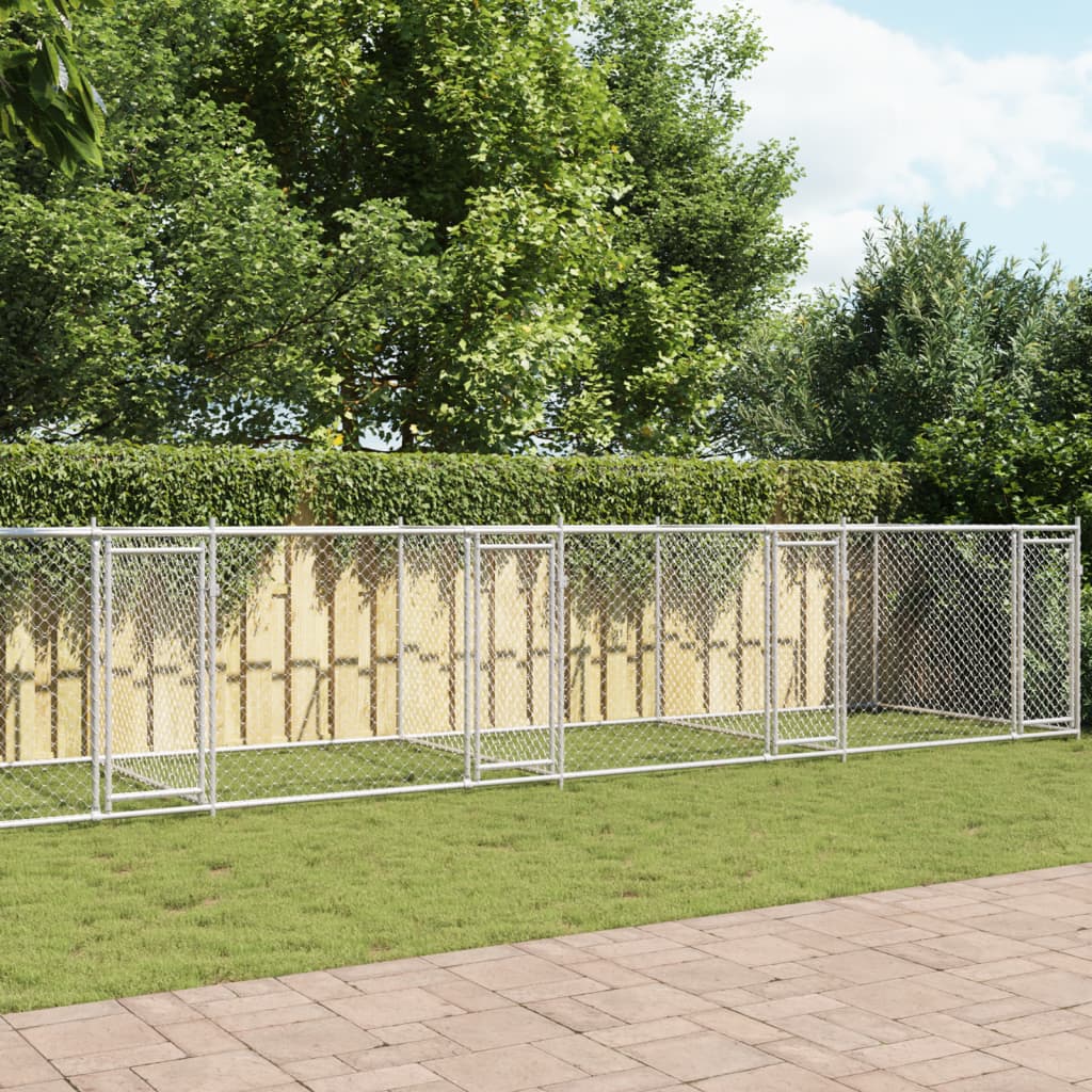 foto del prodotto gabbia per cani con porte grigia 10x2x1,5 m in acciaio zincatocod mxl 86884