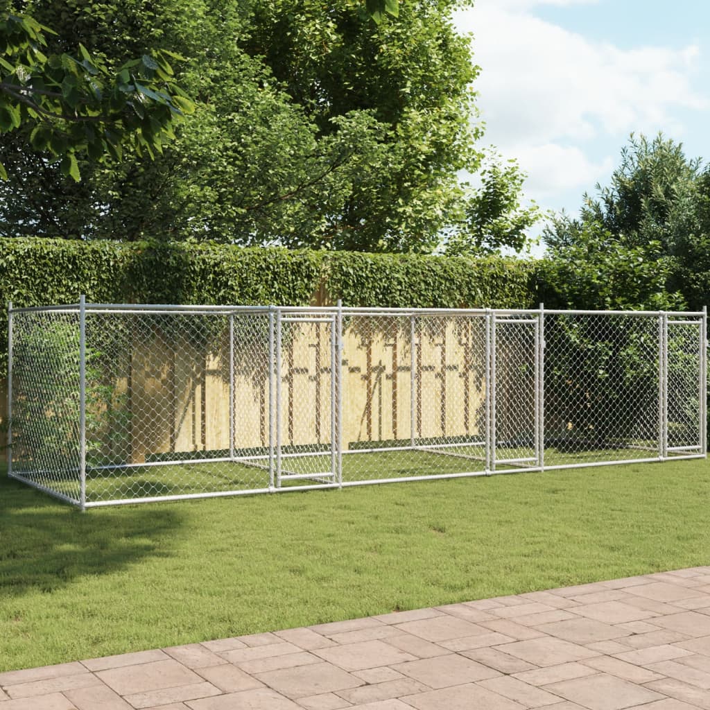 foto del prodotto gabbia per cani con porte grigia 6x2x1,5 m in acciaio zincatocod mxl 86883