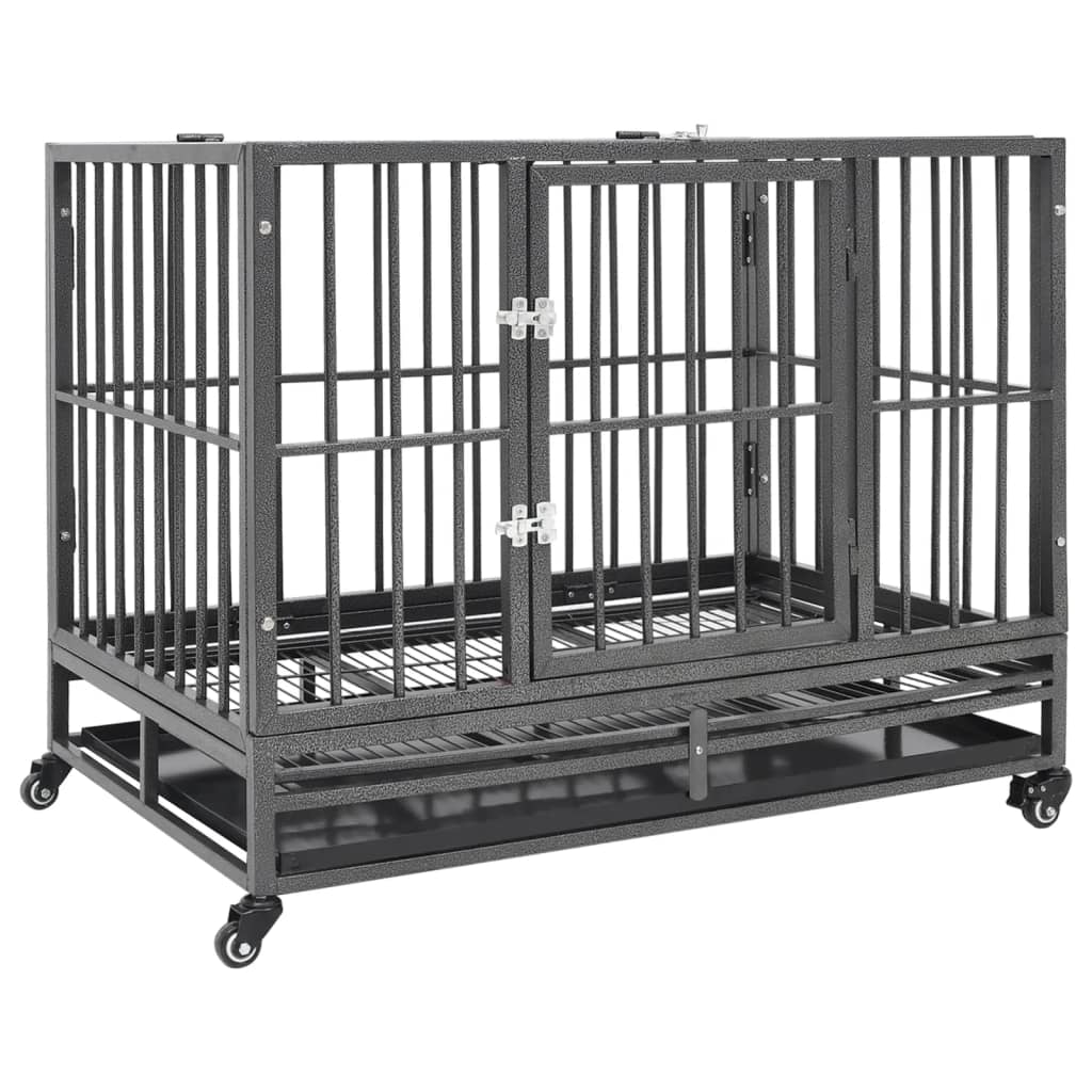 foto del prodotto gabbia per cani con ruote in acciaio 92x62x76 cmcod mxl 127214