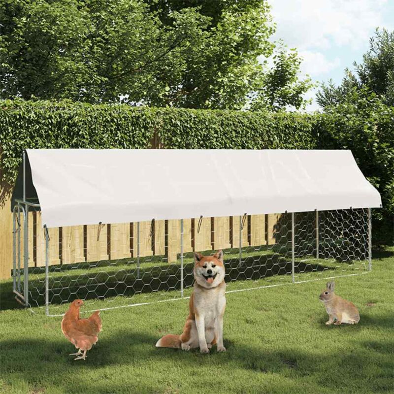 foto del prodotto gabbia per cani da esterno con tetto 400x100x150 cm vidaxl