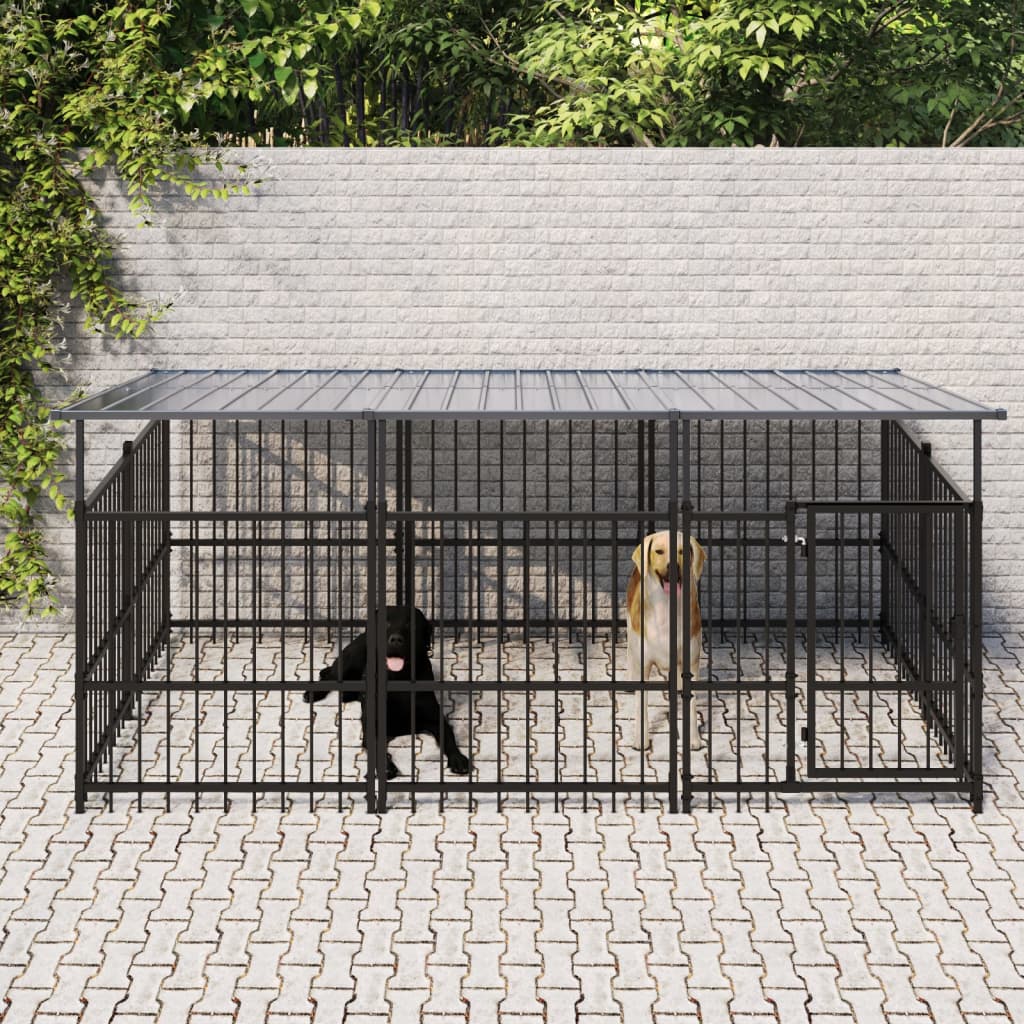 foto del prodotto gabbia per cani da esterno con tetto in acciaio 5,63 m cod mxl 44298