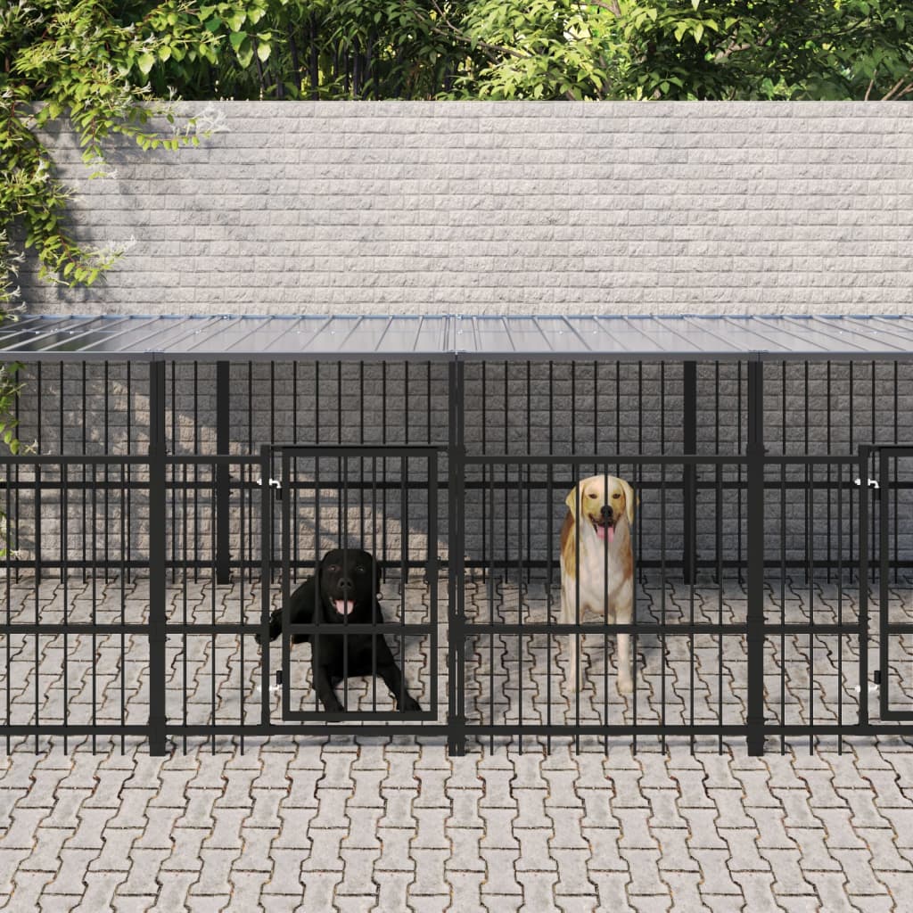 foto del prodotto gabbia per cani da esterno con tetto in acciaio 7,51 m cod mxl 44267
