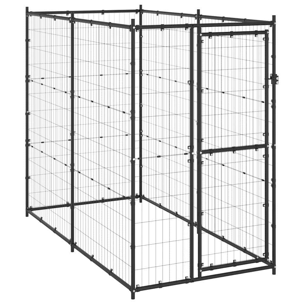 foto del prodotto gabbia per cani da esterno in acciaio 110x220x180 cm vidaxl
