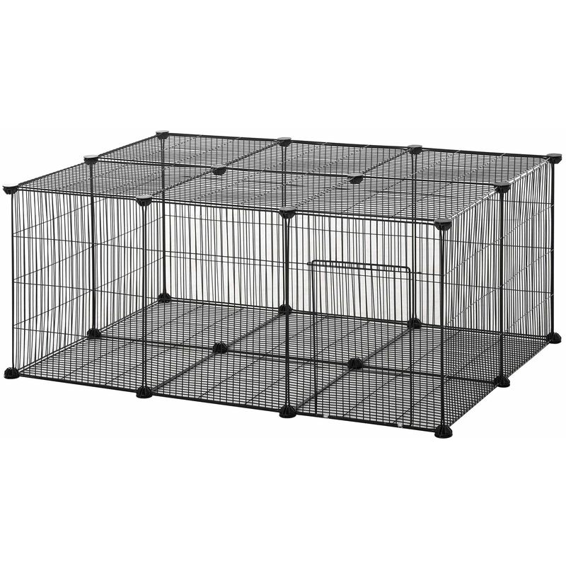 foto del prodotto gabbia per conigli 105x70x45 cm in metallo nero