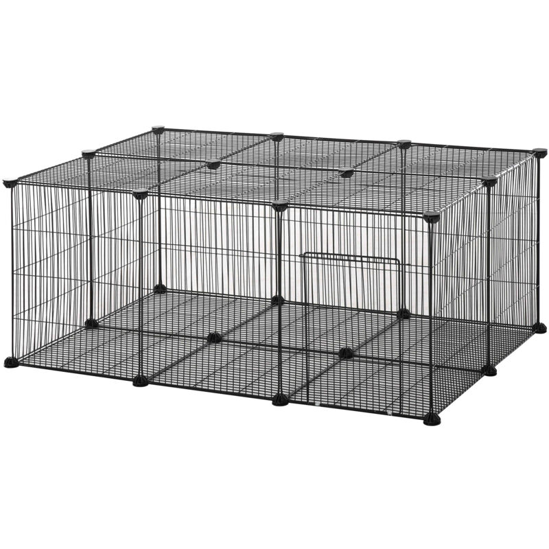 foto del prodotto gabbia per conigli e piccoli animali, 22 pannelli modulabili pawhut