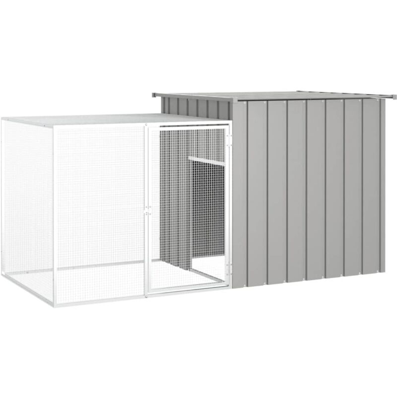 foto del prodotto gabbia per conigli grigia 200x91x100 cm acciaio zincato vidaxl