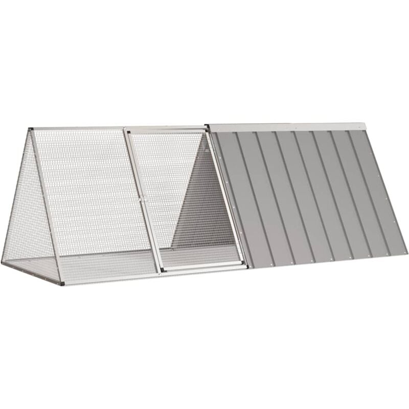 foto del prodotto gabbia per conigli grigio 201,5x80,5x71 cm acciaio zincato vidaxl