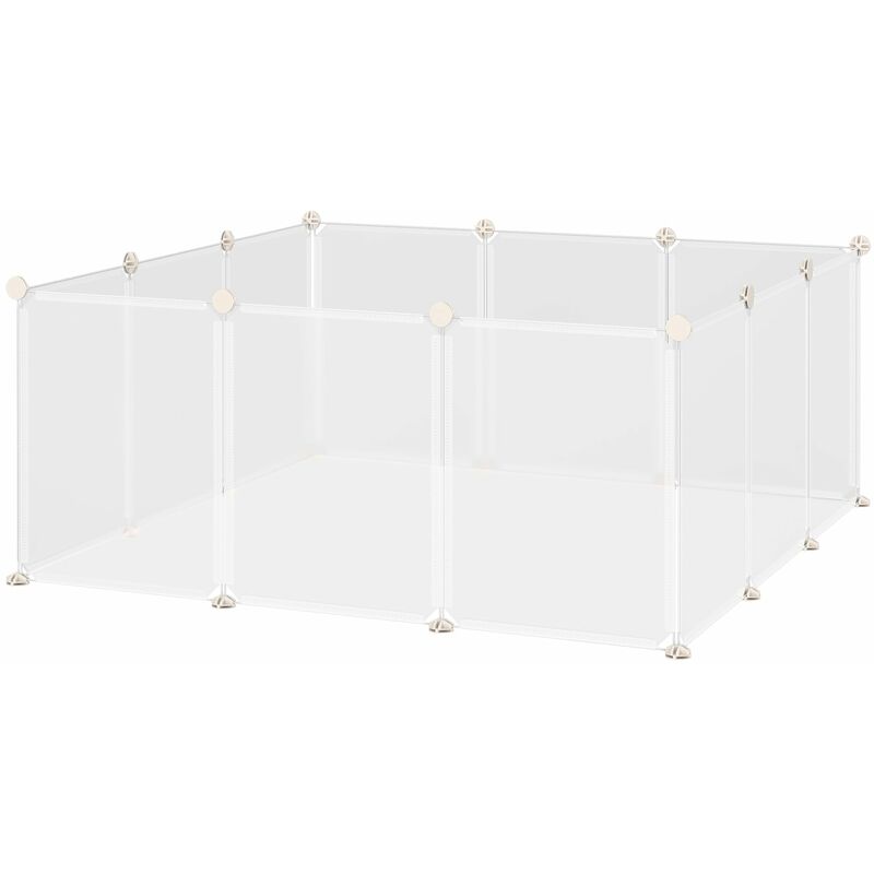 foto del prodotto gabbia per conigli roditori 105x105x45 cm in metallo e polipropilene bianco