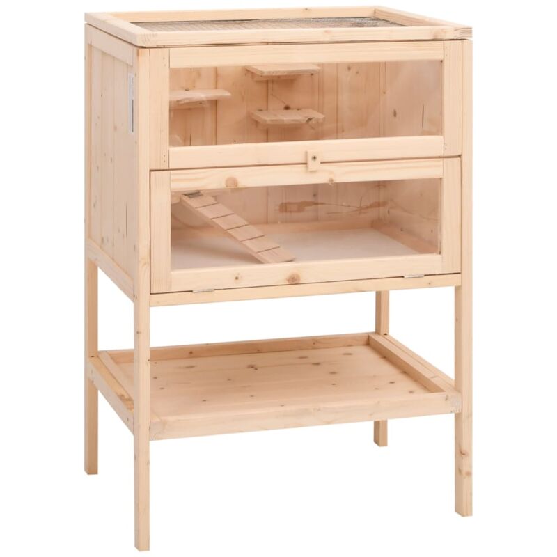 foto del prodotto gabbia per criceti 55x40x80 cm in legno massello di abete vidaxl