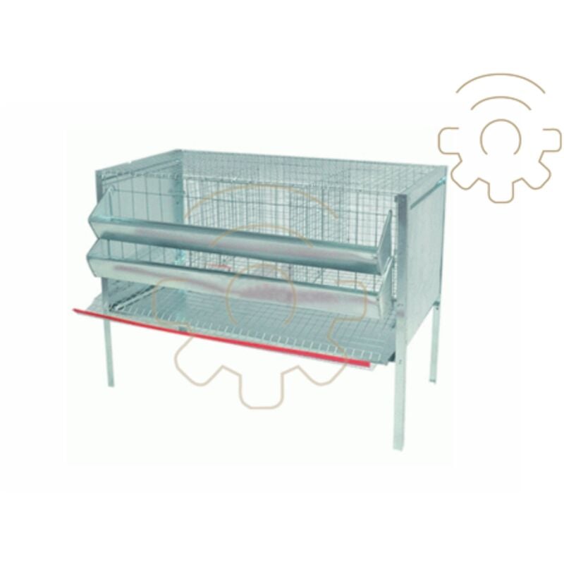 foto del prodotto gabbia per galline ovaiole con 3 celle in lamiera zincata cm 107x50x80h adatta per 9 galline con raccogli uova