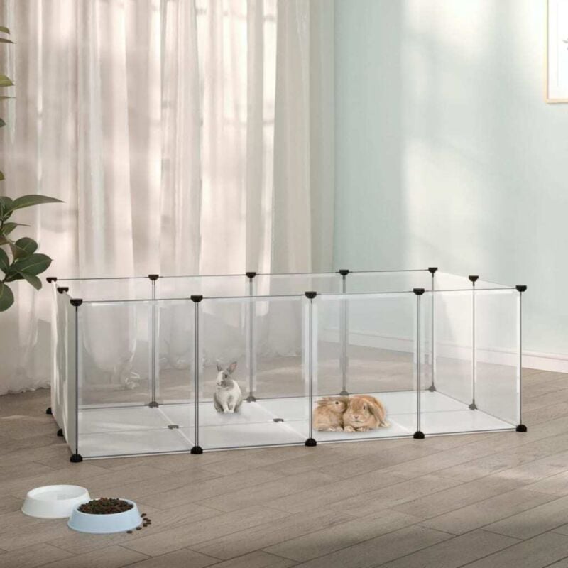 foto del prodotto gabbia per piccoli animali trasparente 144x74x46,5cm pp acciaio vidaxl