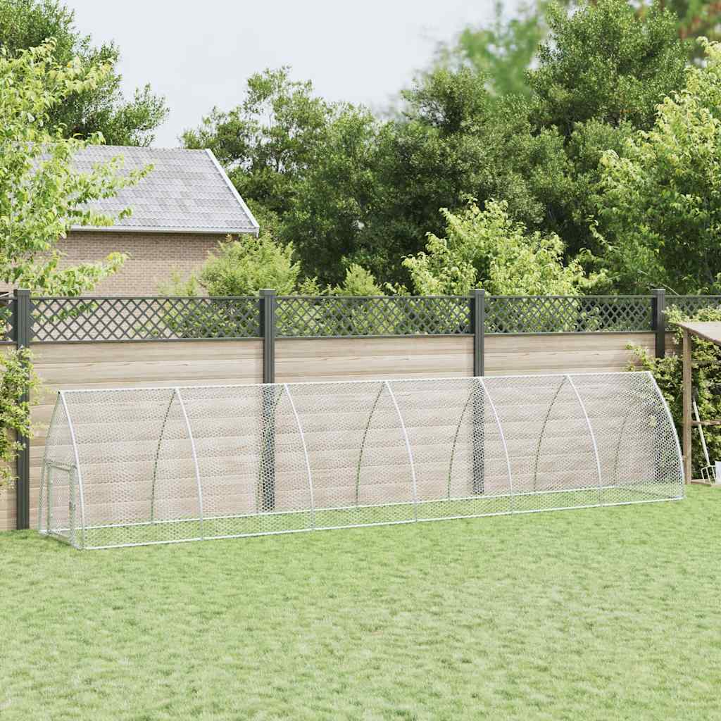 foto del prodotto gabbia per polli argento 600x105x120 cm in acciaio zincato