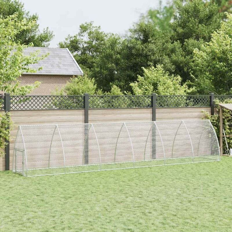 foto del prodotto gabbia per polli argento 600x105x120 cm in acciaio zincato vidaxl