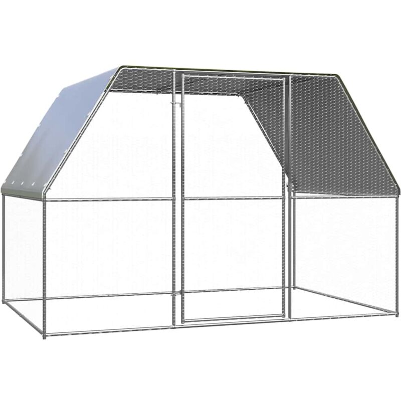 foto del prodotto gabbia per polli argento e grigio 3x2x2 m in acciaio zincato vidaxl 266159