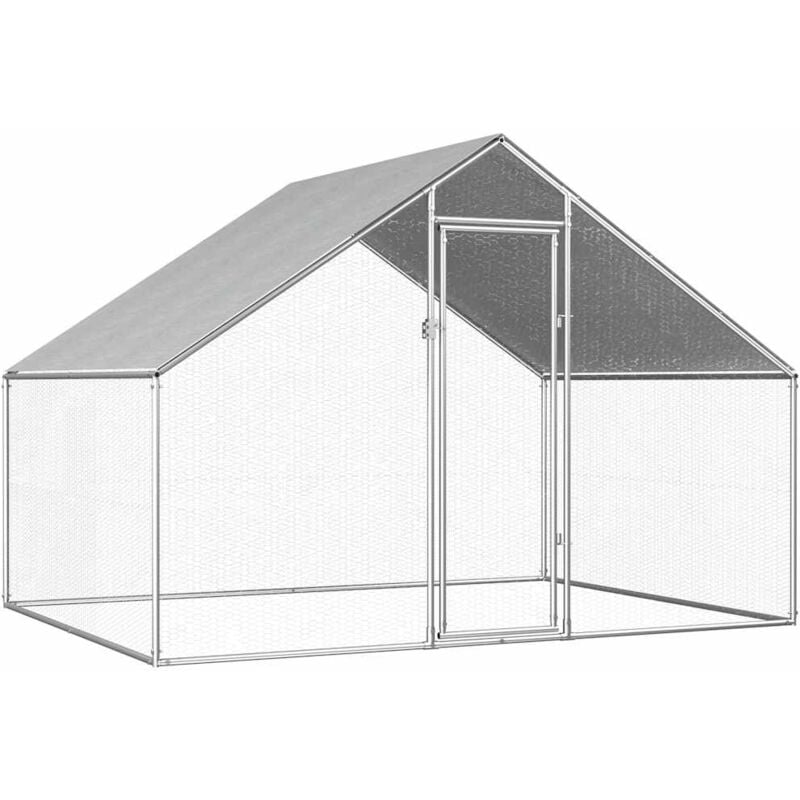 foto del prodotto gabbia per polli da esterno in acciaio zincato con serratura varie dimensioni dimensioni 2.75x2x1.92 m