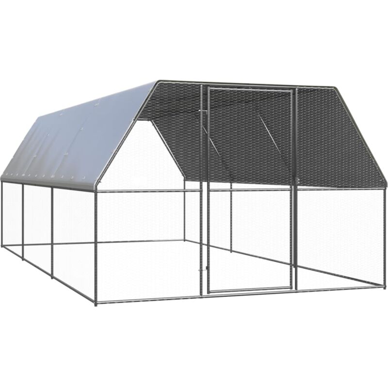 foto del prodotto gabbia per polli da esterno in acciaio zincato coperta varie dimensioni dimensioni 3 x 6 x 2 m