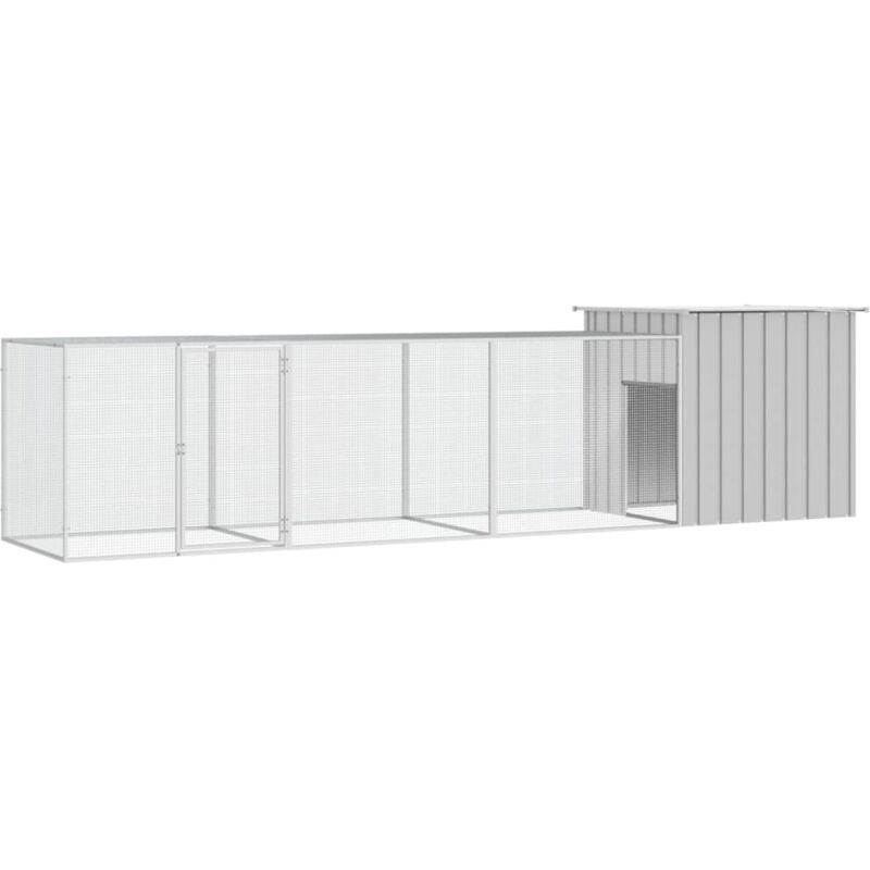 foto del prodotto gabbia per polli grigia 400x91x100 cm acciaio zincato vidaxl