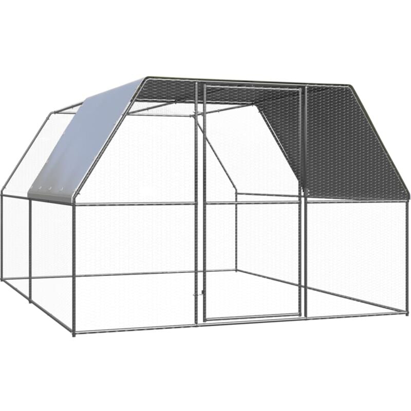foto del prodotto gabbia per polli pollaio esterno in acciaio zincato varie dimensioni dimensioni 3 x 4 x 2 m