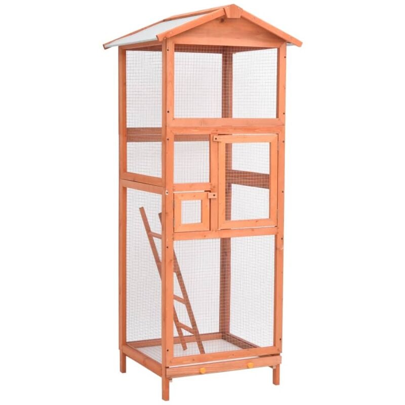 foto del prodotto gabbia per uccelli 68x62x166 cm in legno di abete vidaxl