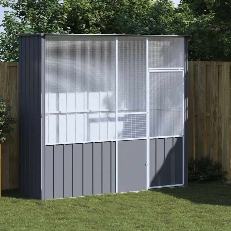foto del prodotto gabbia per uccelli antracite 215x78x200 cm in acciaio zincato vidaxl