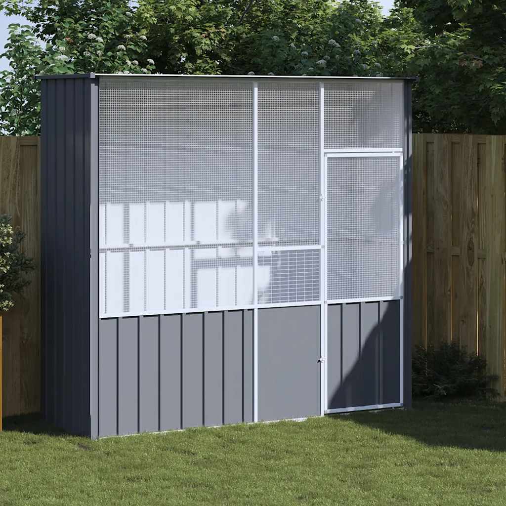 foto del prodotto gabbia per uccelli antracite 215x78x200 cm in acciaio zincatocod mxl 71213