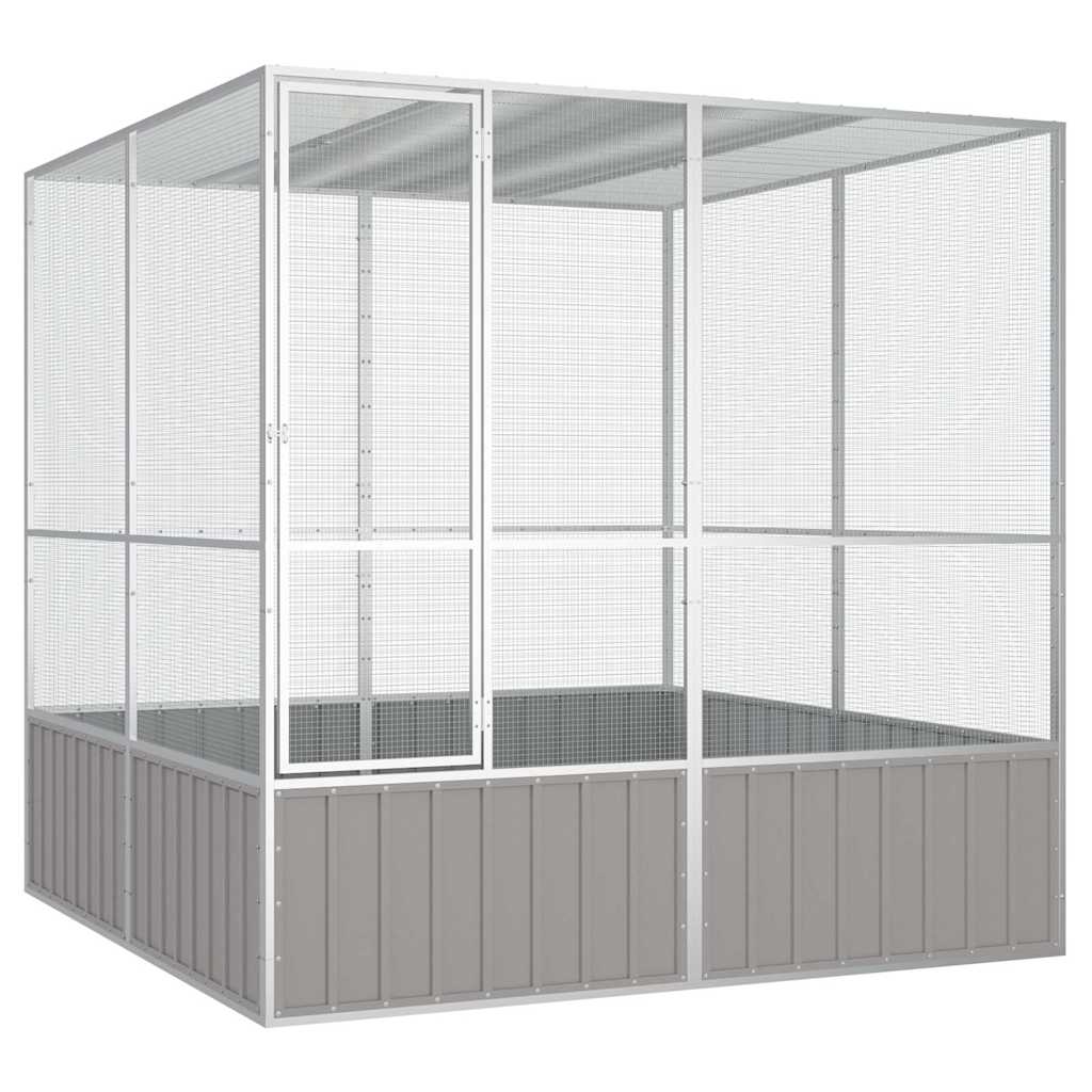 foto del prodotto gabbia per uccelli grigia 213,5x217,5x211,5 cm acciaio zincatocod mxl 73456
