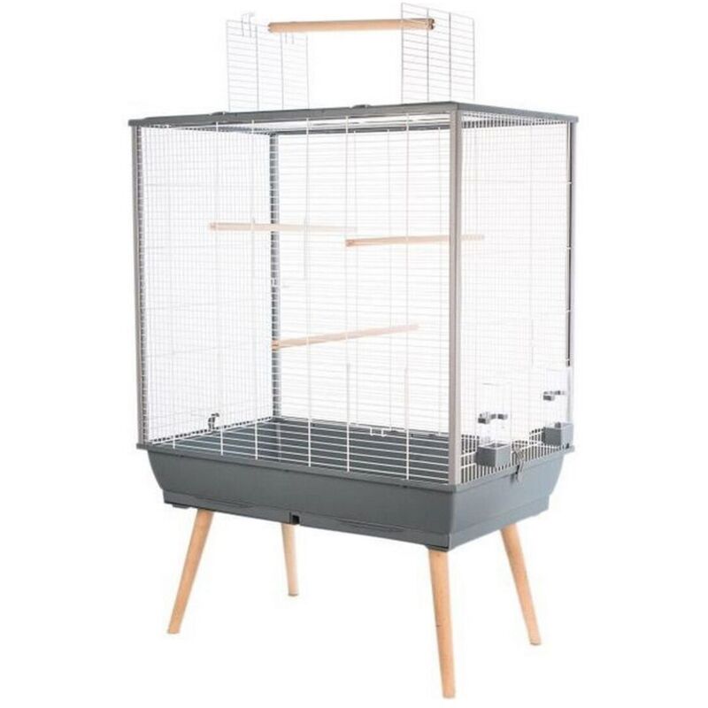 foto del prodotto gabbia per uccelli zolux h80 grigio 8 x 11,2 x 8 cm 78 x 81 x 48 cm