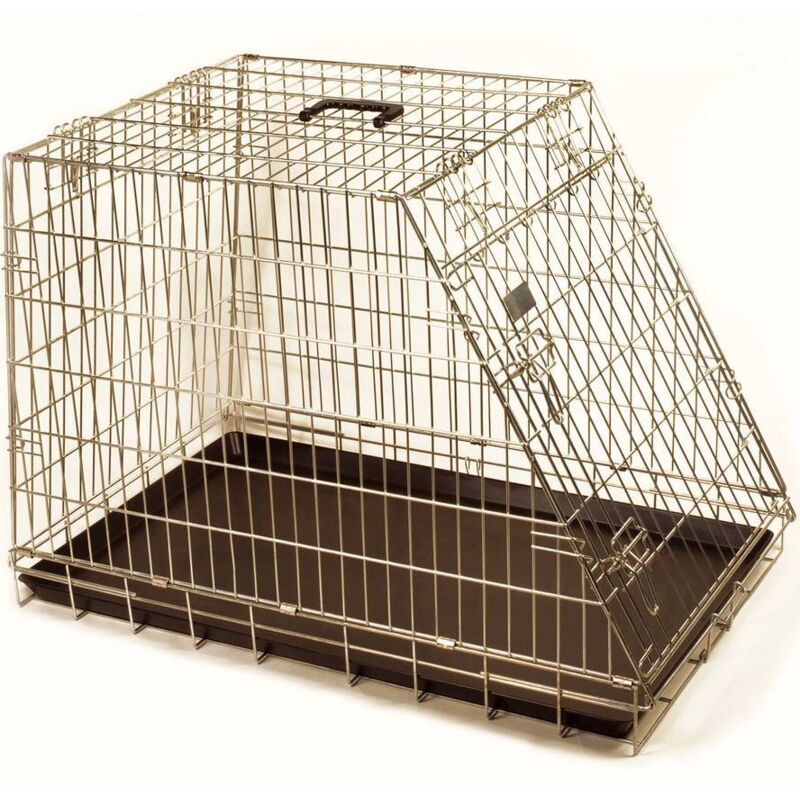 foto del prodotto gabbia pieghevole obliqua in ferro zincato per cani e gatti 78 x 48,7 x 56h cm