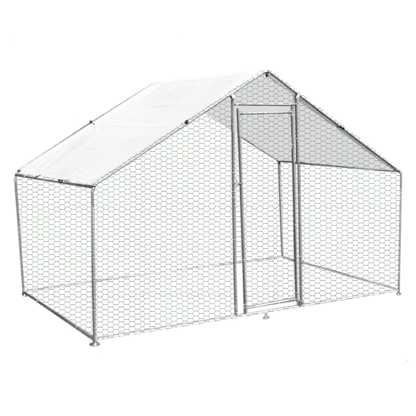 foto del prodotto gabbia pollaio recinto recinzione box inox da galline pollame polli 4m x 2m x 2m